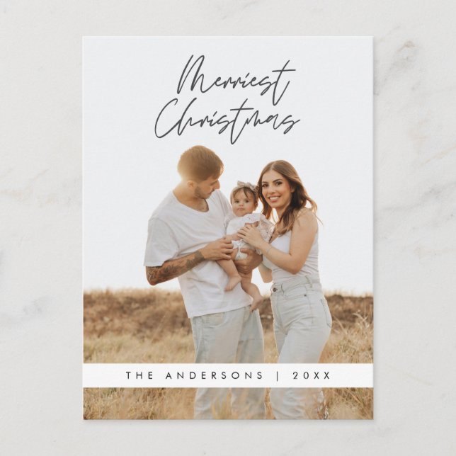 Carte Postale Accueil moderne, Joyeux Noël Photo de famille (Devant)