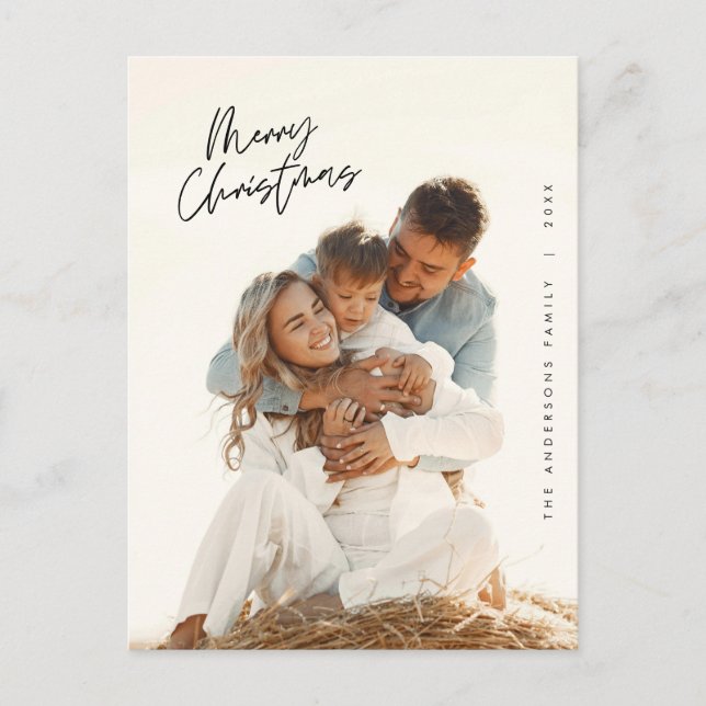 Carte Postale Accueil moderne, Joyeux Noël Photo de famille (Devant)
