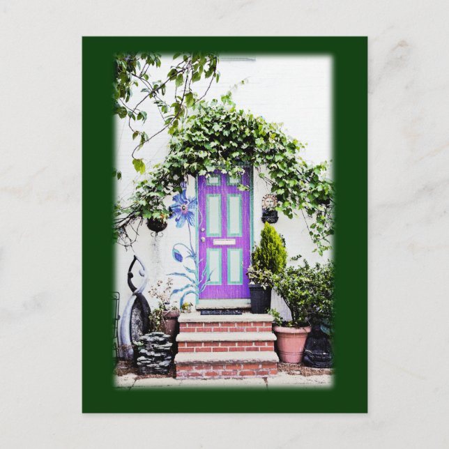Carte Postale Accueil Porte en violet (Devant)