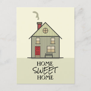 Carte Postale Accueil Sweet Home Citation Typographie Cute House