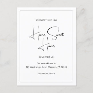 Carte Postale Accueil Sweet Home Nouvelle adresse Moving Faire-p