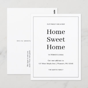 Carte Postale Accueil Sweet Home Nouvelle adresse Moving Faire-p