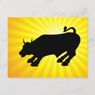 Carte Postale Accuser Black Bull de Wall Street
