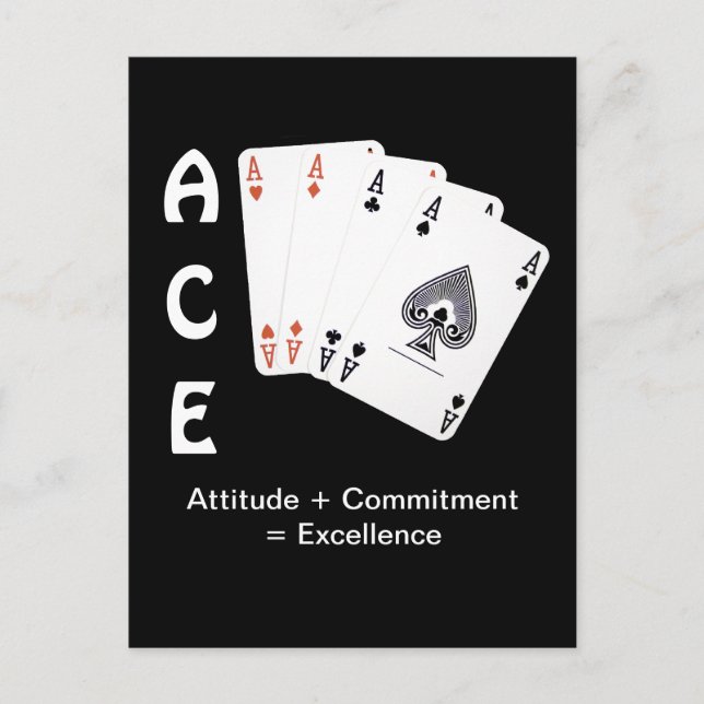 Carte Postale ACE Attitude + Engagement = Excellence (Devant)
