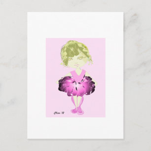 Carte Postale ACEO Print Cute Ballerina en rose Tutu
