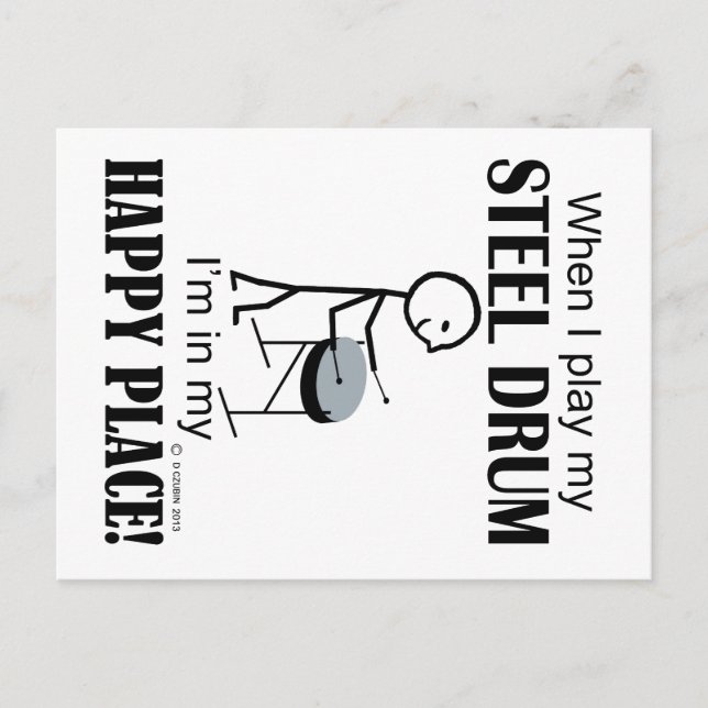 Carte Postale Acier Drum Happy Place (Devant)