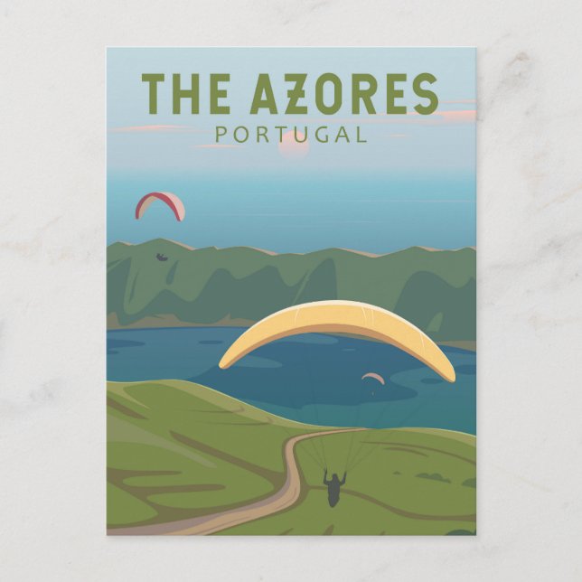 Carte Postale Açores Portugal Voyage Art Vintage (Devant)
