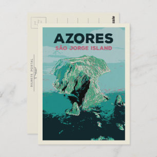 Carte Postale Açores Saint Jorge île, Portugal Illustration
