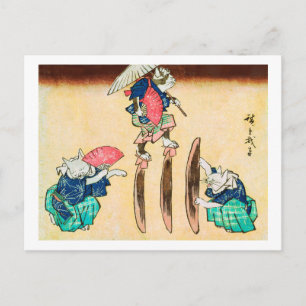 Carte Postale Acrobat Cat, Hiroshige, Ukiyo-e