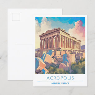 Carte Postale Acropole Athènes Grèce Vintage voyage
