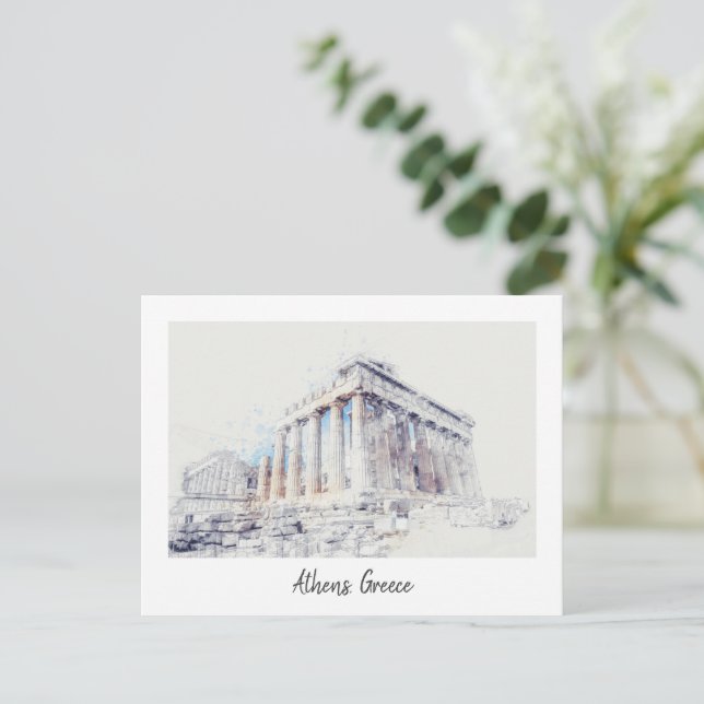 Carte Postale Acropole, Athènes, Grèce Vintage voyage rétro (Debout devant)
