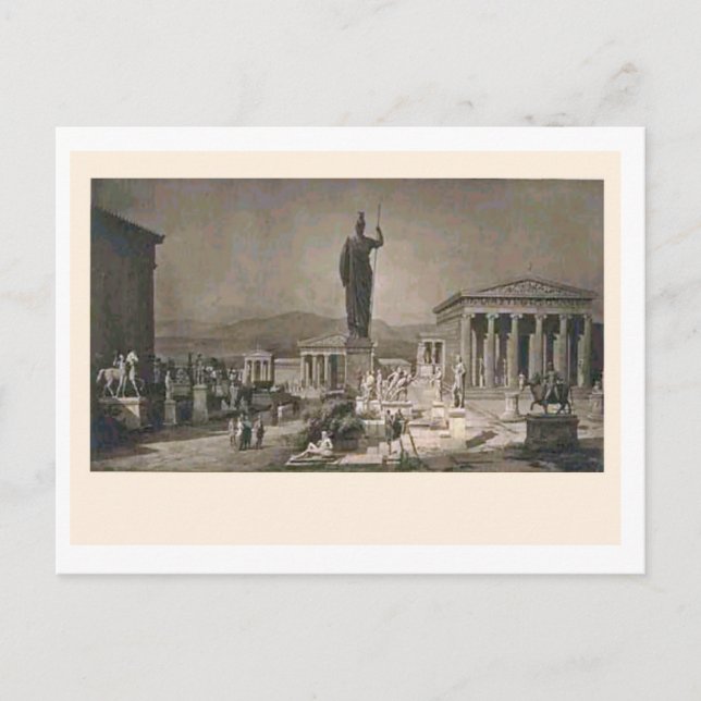 Carte Postale Acropole, Athènes, impression des artistes c. 1900 (Devant)