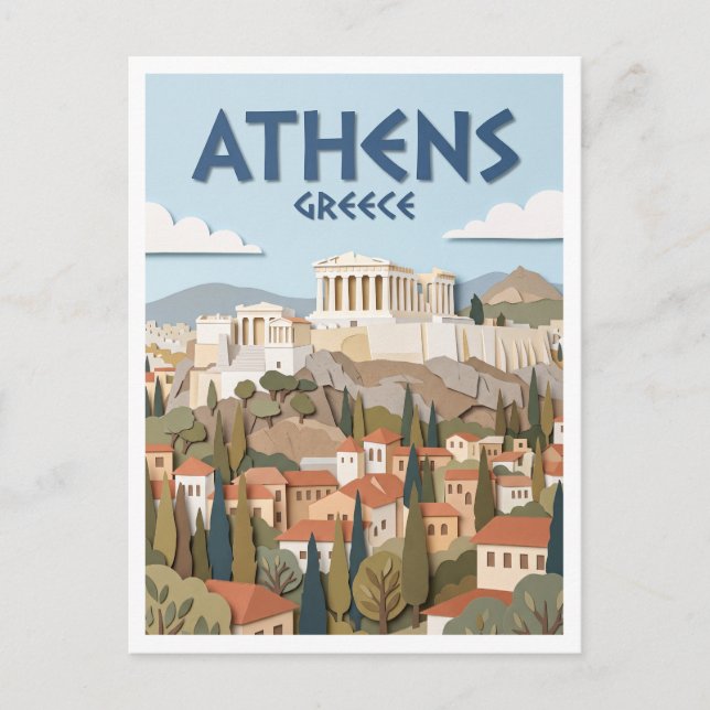 Carte Postale Acropole d'Athènes Grèce (Devant)