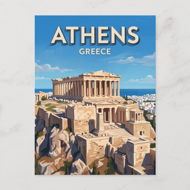 Carte Postale Acropole d'Athènes Grèce (Devant)