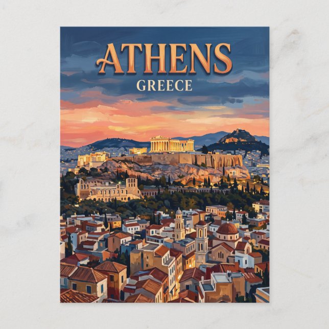 Carte Postale Acropole d'Athènes Grèce (Devant)