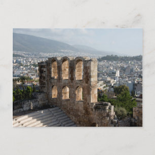 Carte Postale Acropole Ruines antiques surplombant Athènes