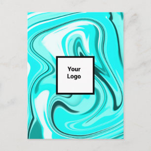 Carte Postale Acrylique noire bleu pour marbre ajouter votre log