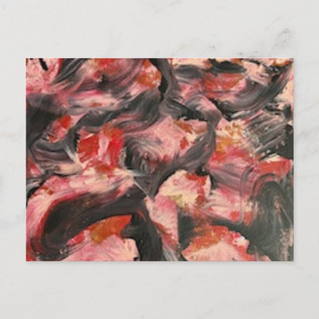 Carte postale acrylique noire et rouge (Devant)