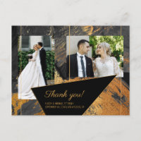 Acrylique peinte or gris mariage photo merci