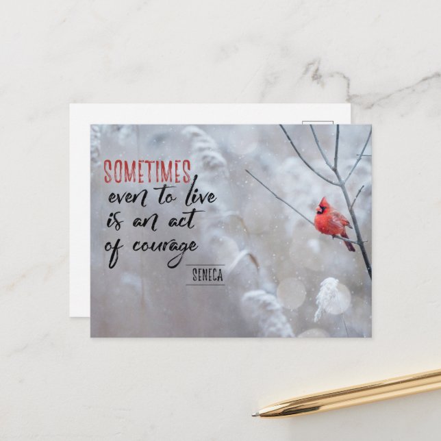 Carte Postale Acte de courage (Devant/Arrière en situation)