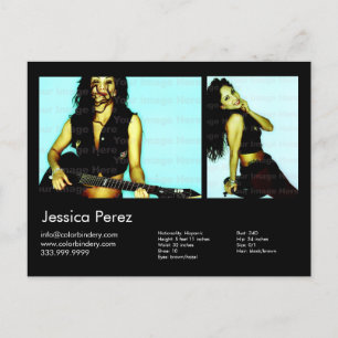 Carte Postale Acteur à 2 côtés et modèle 2 noir à prise de vue C