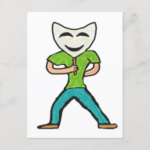 Carte Postale Acteur agissant avec masque