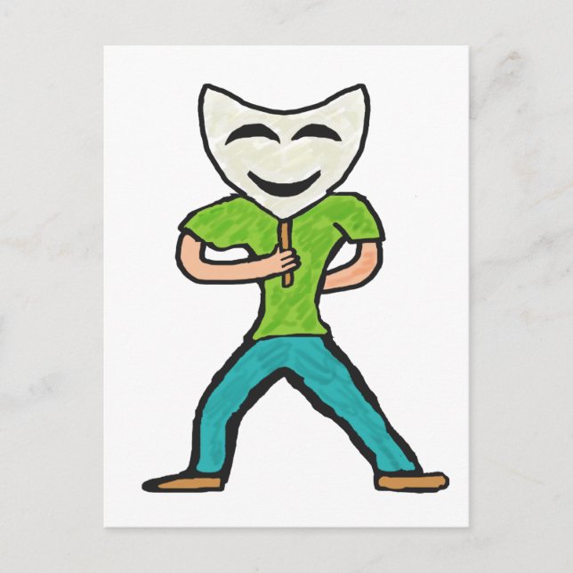 Carte Postale Acteur agissant avec masque (Devant)