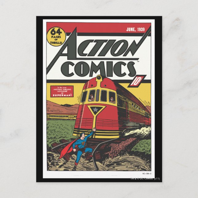 Carte Postale Action Comics - juin 1939 (Devant)