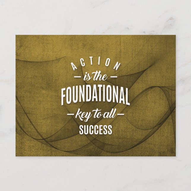 Carte Postale Action est clé - Citation de motivation. (Devant)