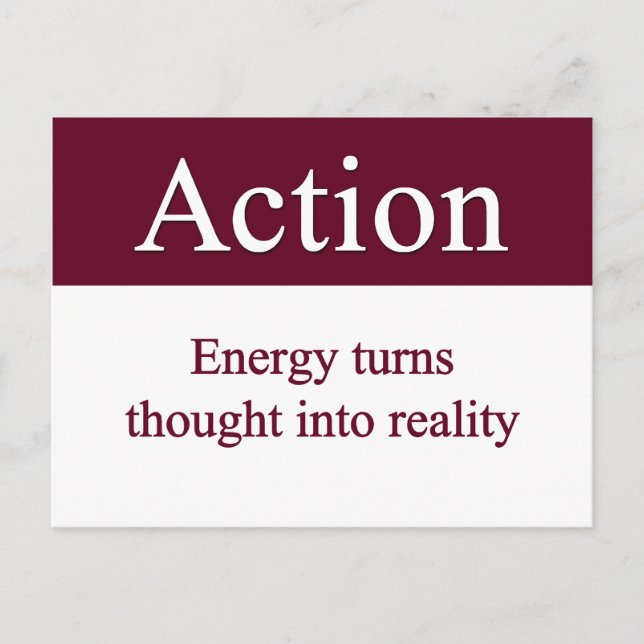 Carte Postale Action - L'énergie transforme la pensée en réalité (Devant)
