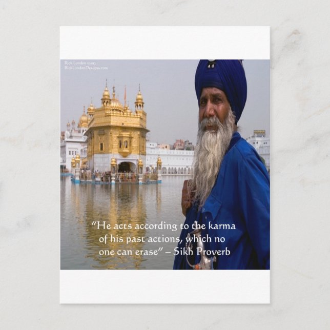 Carte Postale Actions sikh/Proverbe karma (Devant)