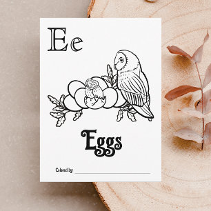 Carte Postale Activité de coloriage pour Baby Shower ABC des Ani