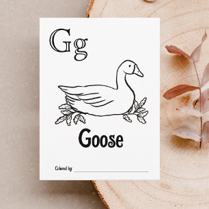 Carte Postale Activité de coloriage pour Baby Shower sur les Ani