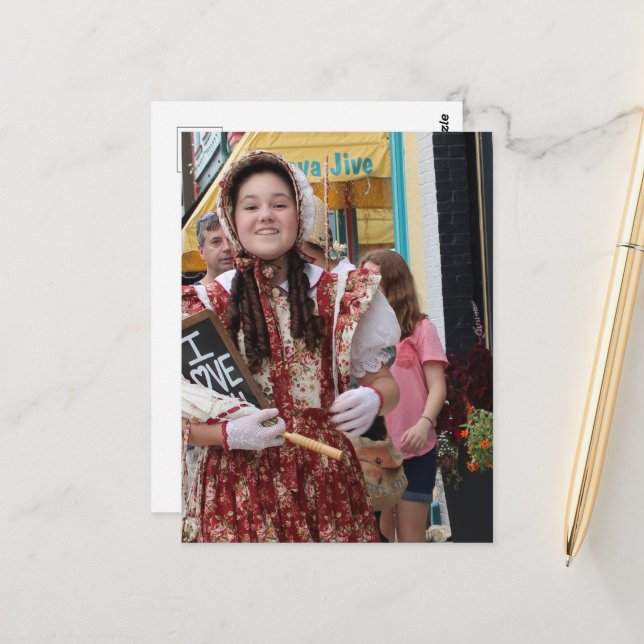 Carte Postale Actrice de cosplay Fantasy de livre ancien (Devant/Arrière en situation)