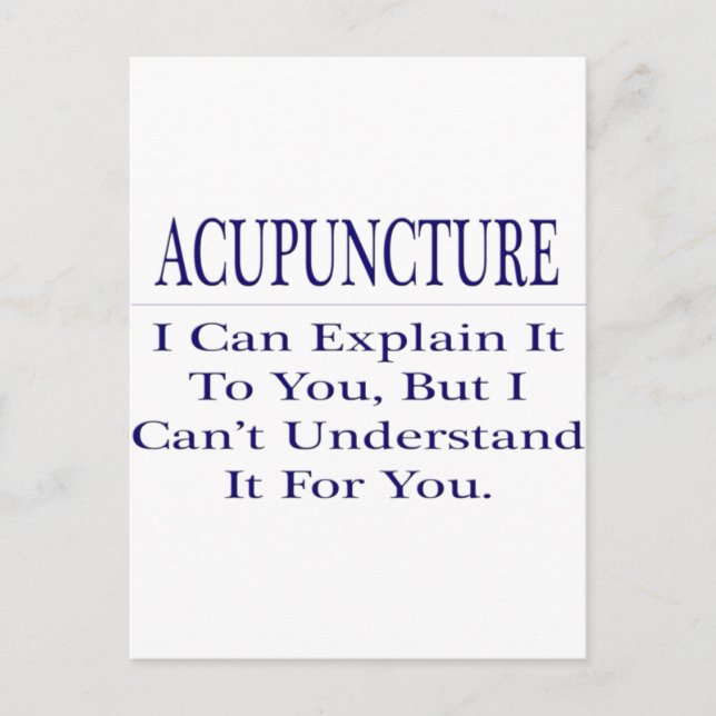 Carte Postale Acupuncturiste plaisanter .. Expliquer ne pas comp (Devant)