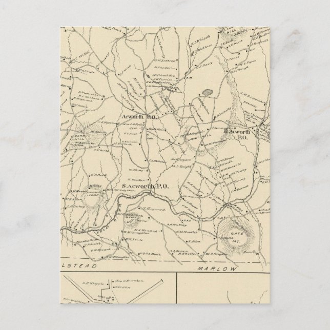 Carte Postale Acworth, comté de Sullivan (Devant)