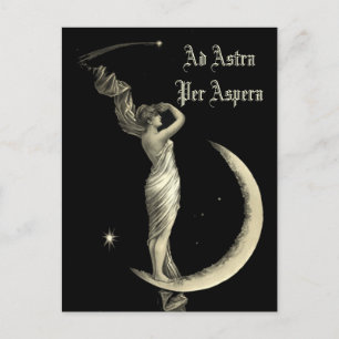 Carte Postale Ad Astra Woman sur Crescent Moon Imprimer