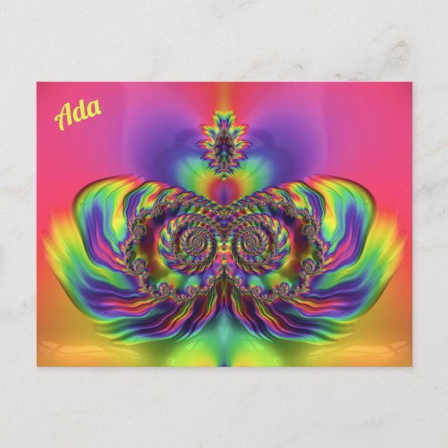 Carte Postale ADA ~ Motif de conception 3D ~ Couleurs multiples (Devant)