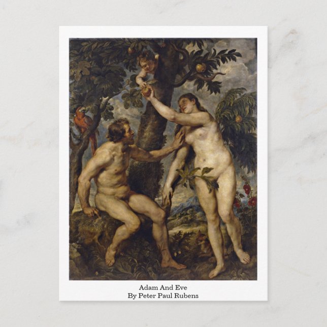 Carte Postale Adam Et Eve Par Peter Paul Rubens (Devant)