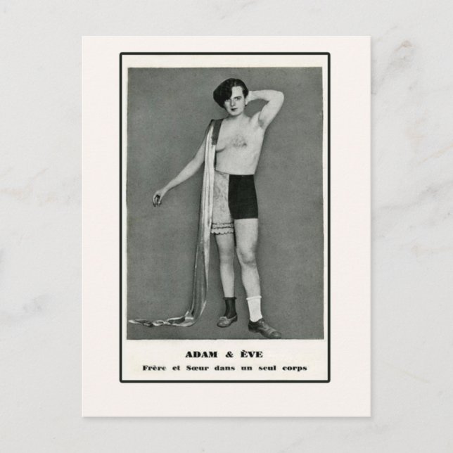 Carte Postale Adam & Eve Half Man Half Woman (Devant)