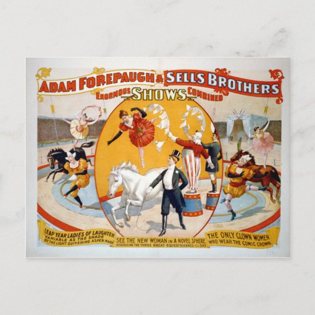 Carte Postale Adam Forepaugh & Frères Sells (Devant)