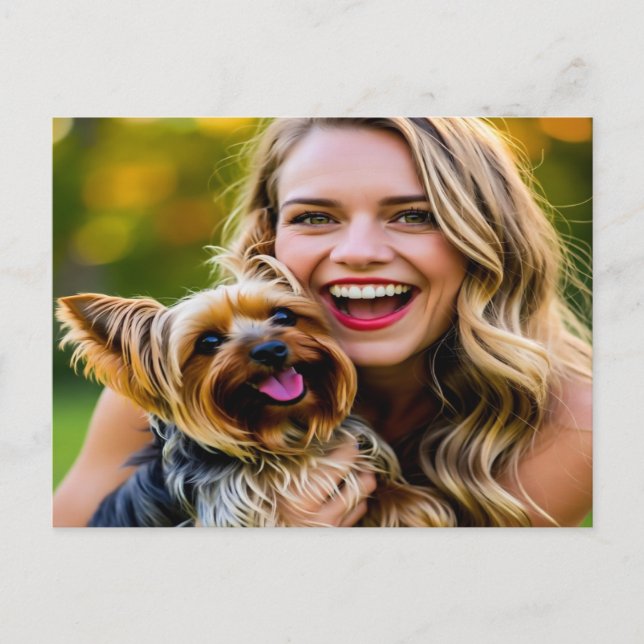 Carte Postale Add Yorkshire Terrier Photo Personalize (Devant)
