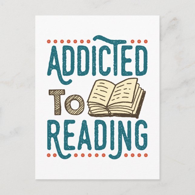 Carte Postale Addicé à la lecture du livre Addict Bookworm (Devant)