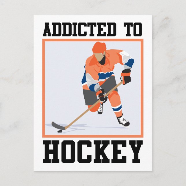 Carte Postale Addicé Au Hockey (Devant)