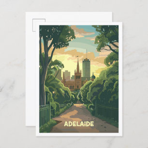 Carte Postale Adelaide Australia Vintage voyage d'art