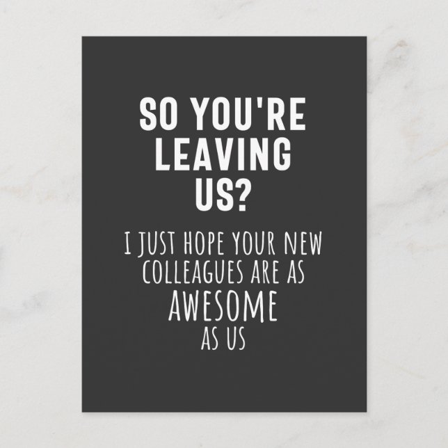 Carte Postale adieu à un collègue, retraite, collègue, au revoir (Devant)