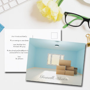 Carte Postale Adieu moderne Changement d'adresse Nouvelle maison