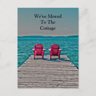 Carte Postale Adirondack Chaises de plage Turquoise Lake House M