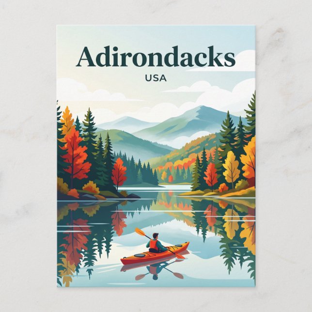 Carte Postale Adirondacks New York États-Unis (Devant)