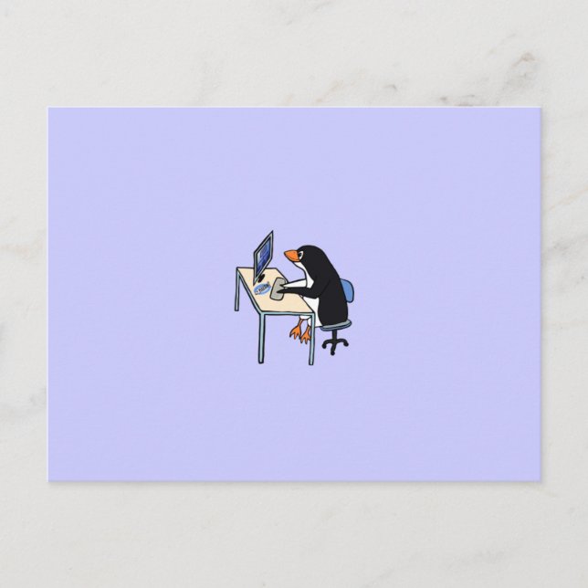 Carte Postale administrateur système tux de pingouin (Devant)